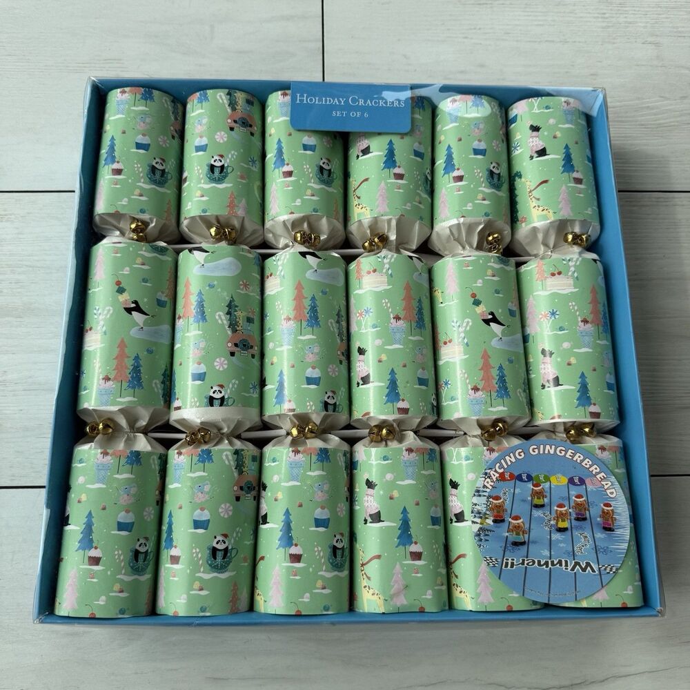 World Market Holiday English Crackers 13in Racing Gingerbread Set of 6 Fun